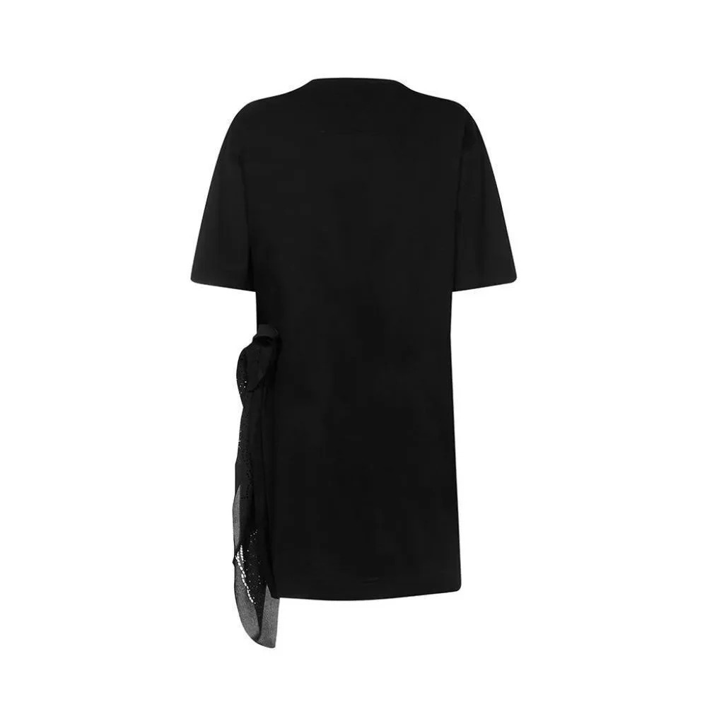 Givenchy Bandana Black Short-Sleeved Side Tie Fastening T-Shirt Dress Si… - Picture 5 of 16